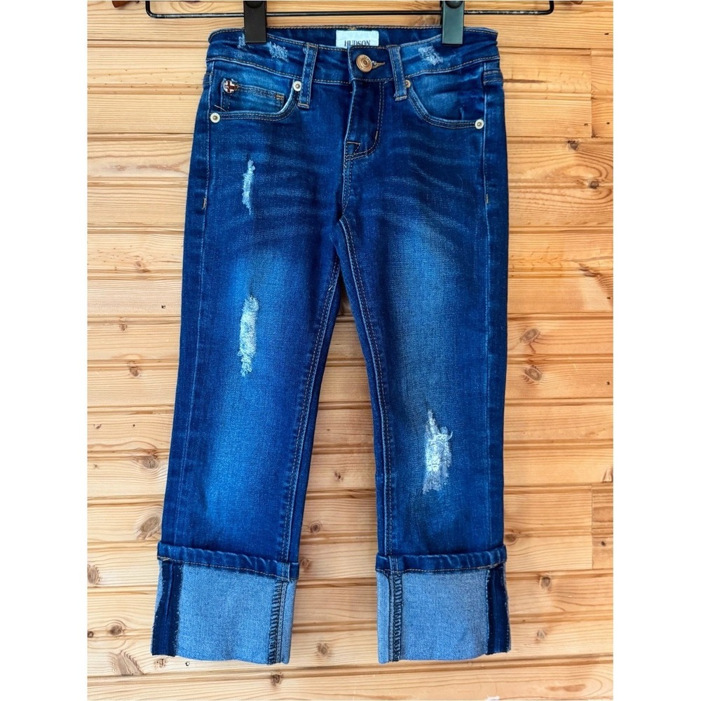 Hudson Jeans Dark Blue Kids' 7 Wide Cuff Premium Denim